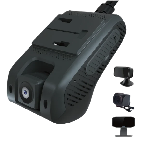 JC261C 2CH Cloud Connected Dash Cam with Integrated Tracker for Cars